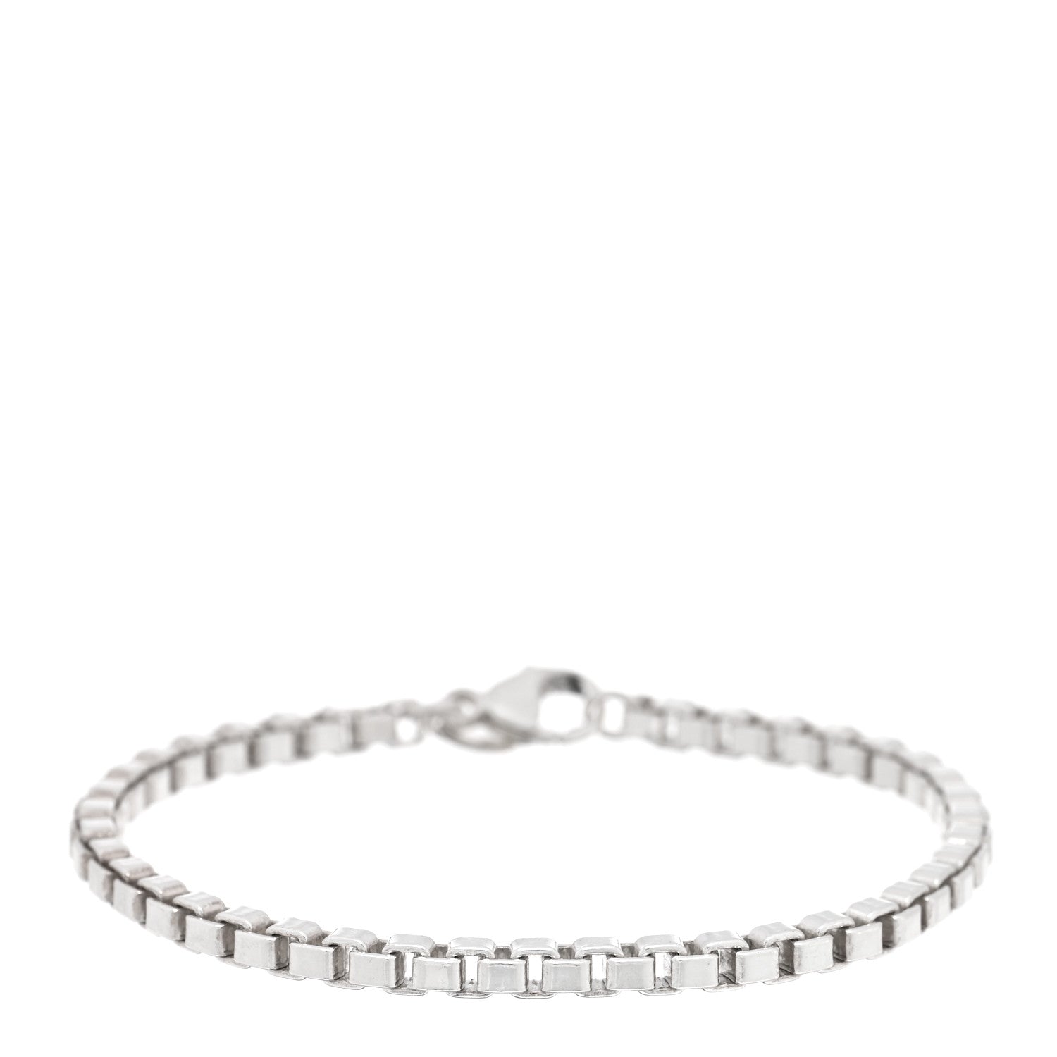 Tiffany Sterling Silver 4mm Venetian Link Bracelet 1 of 4
