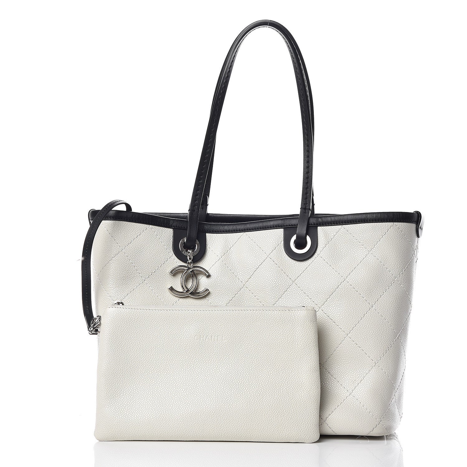 Chanel Grained Calfskin Shopping Fever Tote White 1 of 11