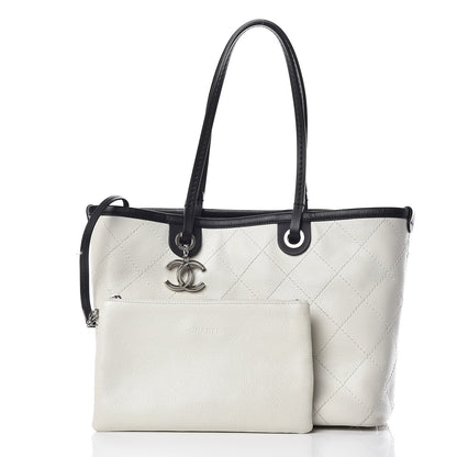 Chanel Grained Calfskin Shopping Fever Tote White 1 of 11