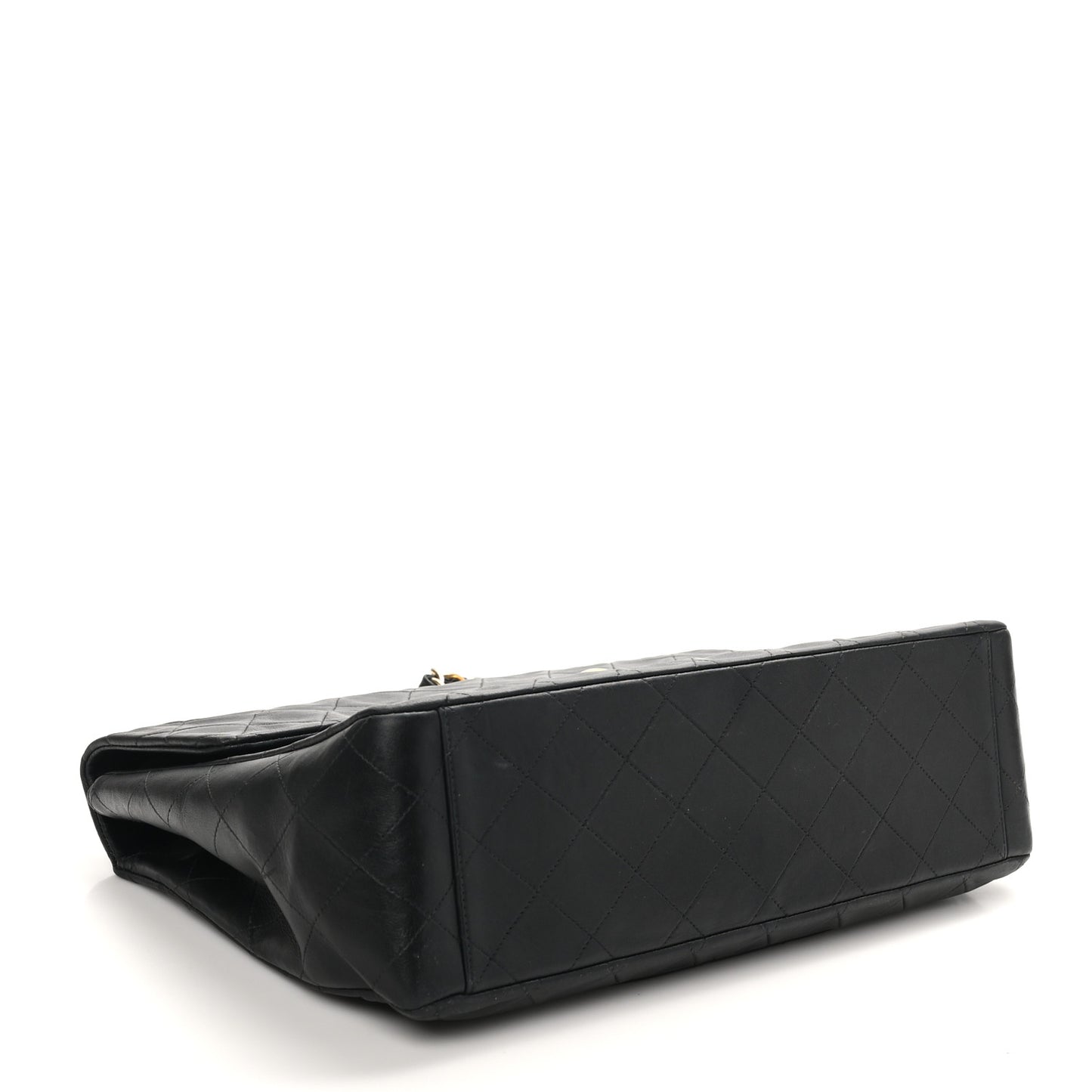 Lambskin Quilted Jumbo Single Flap Black