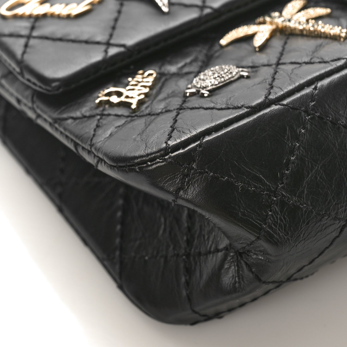 Aged Calfskin Lucky Charms 2.55 Reissue 225 Flap Black