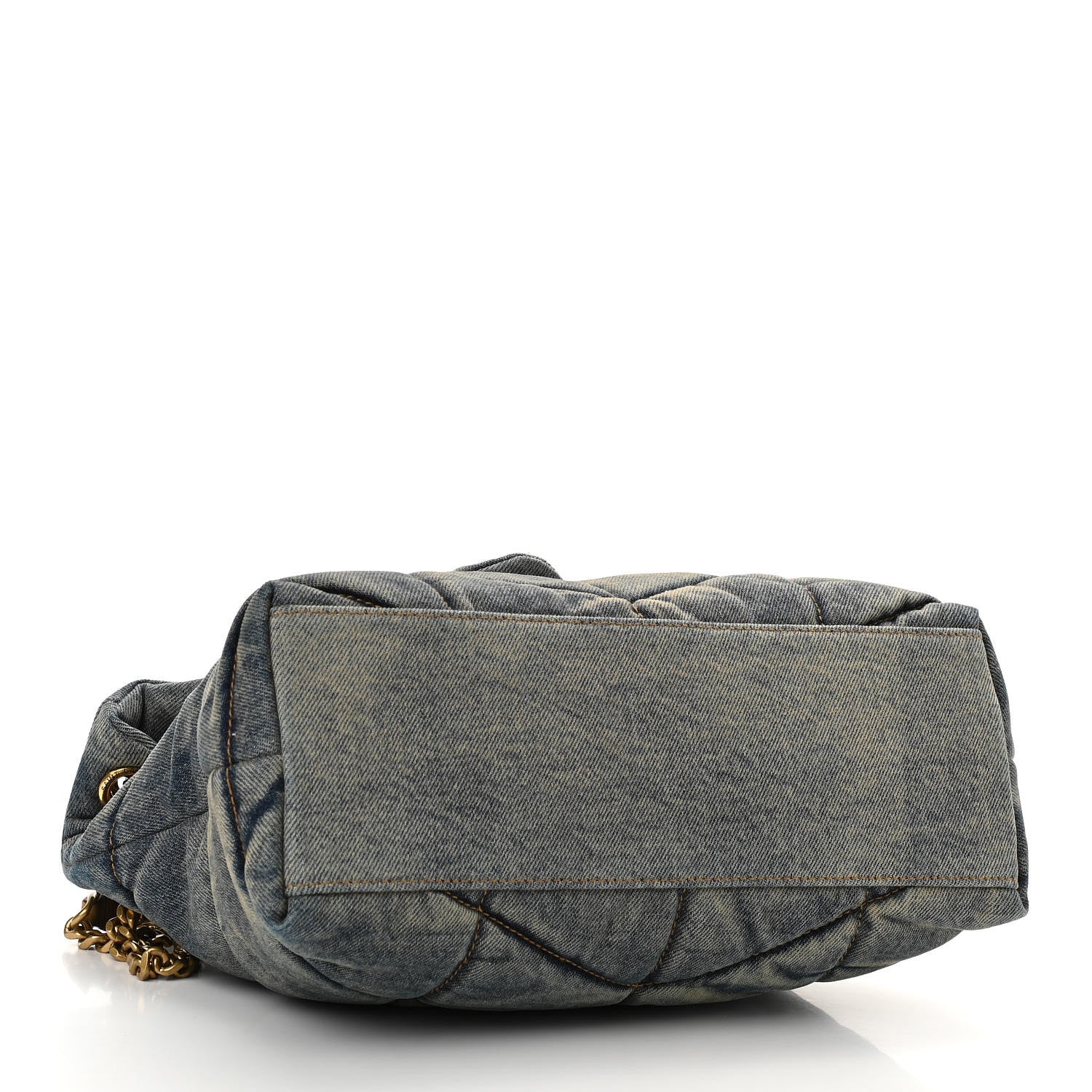 Saint Laurent Denim Quilted Small Loulou Puffer Monogram Chain Satchel Blue Cinnamon 4 of 12