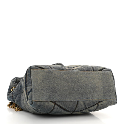Saint Laurent Denim Quilted Small Loulou Puffer Monogram Chain Satchel Blue Cinnamon 4 of 12