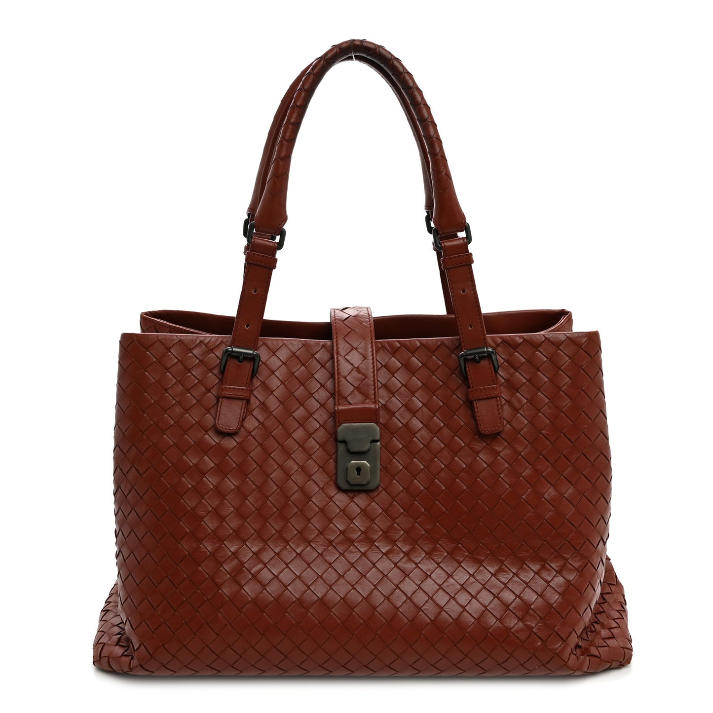 Nappa Intrecciato Medium Roma Tote Brique