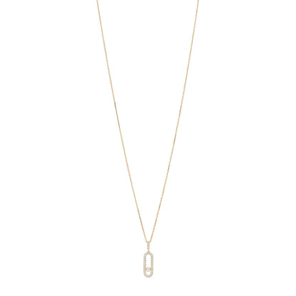 Messika 18K Yellow Gold Diamond LM Move Uno Pave Pendant Necklace 1 of 6