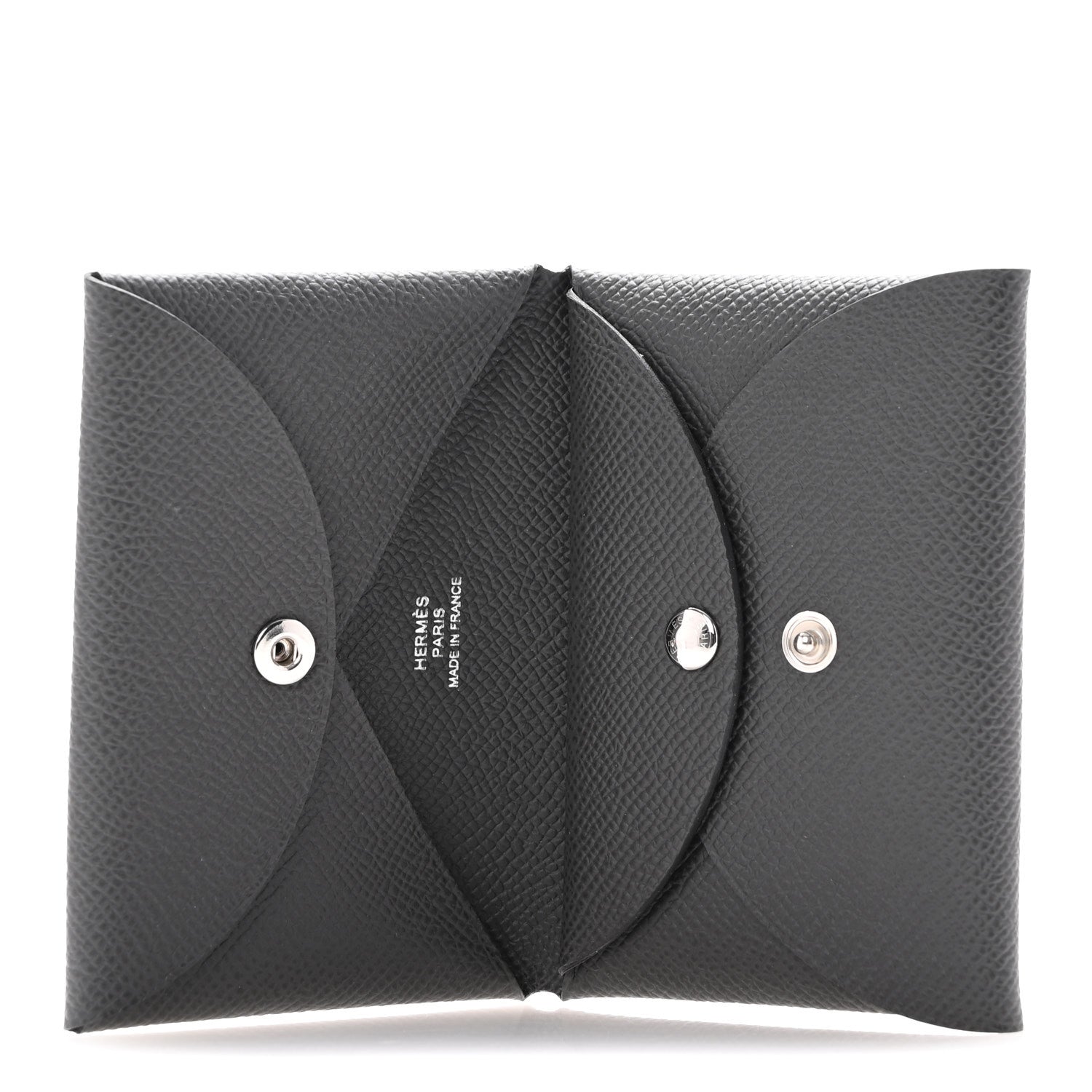 Hermes Epsom Calvi Duo Card Case Graphite 5 of 9