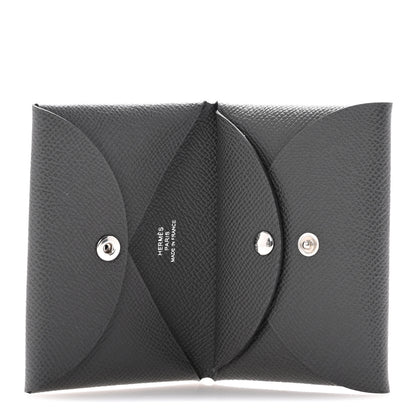 Hermes Epsom Calvi Duo Card Case Graphite 5 of 9