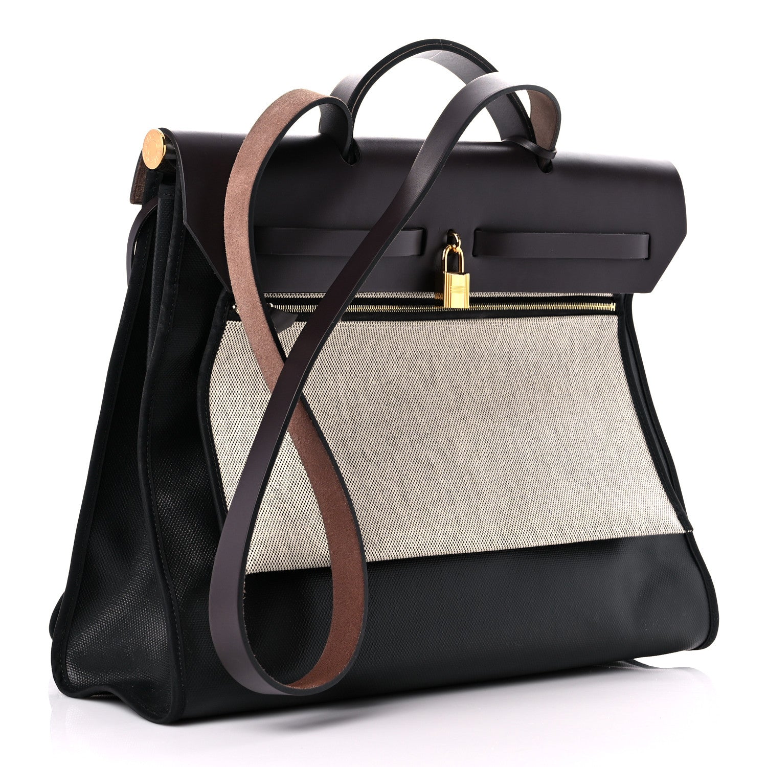 Hermes Toile H Berline Vache Hunter Herbag Zip 39 MM Black Ebene 3 of 12