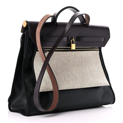 Hermes Toile H Berline Vache Hunter Herbag Zip 39 MM Black Ebene 3 of 12