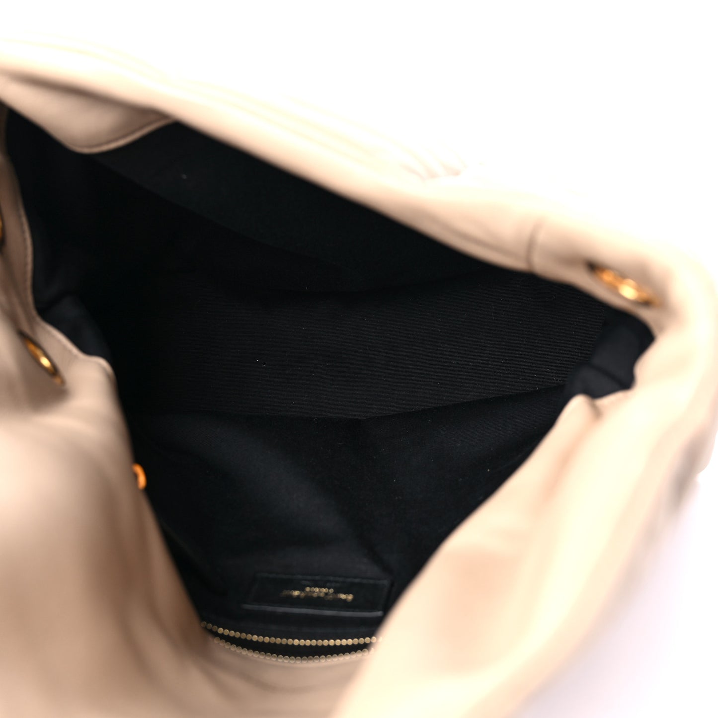 Lambskin Quilted Small Loulou Puffer Monogram Chain Satchel Dark Beige