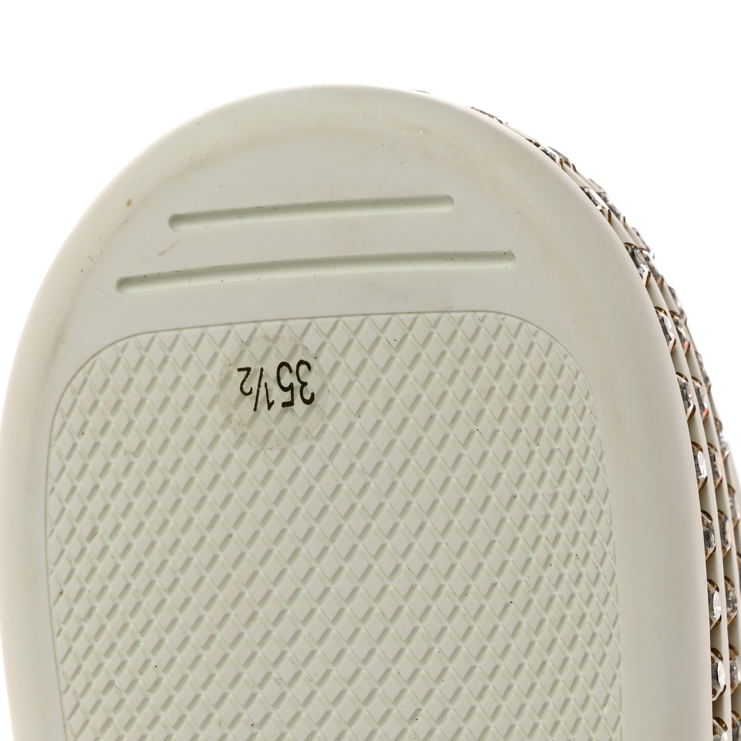 Calfskin Crystal Web Bee Embroidered Womens Ace Platform Sneakers 35.5 White