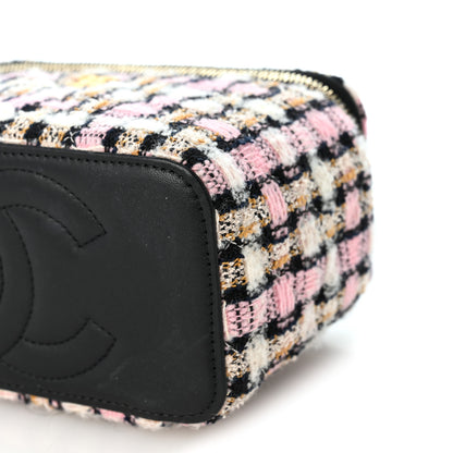 Chanel Tweed Pearl Crush Small Vanity Case With Chain Pink Multicolor 10 of 11