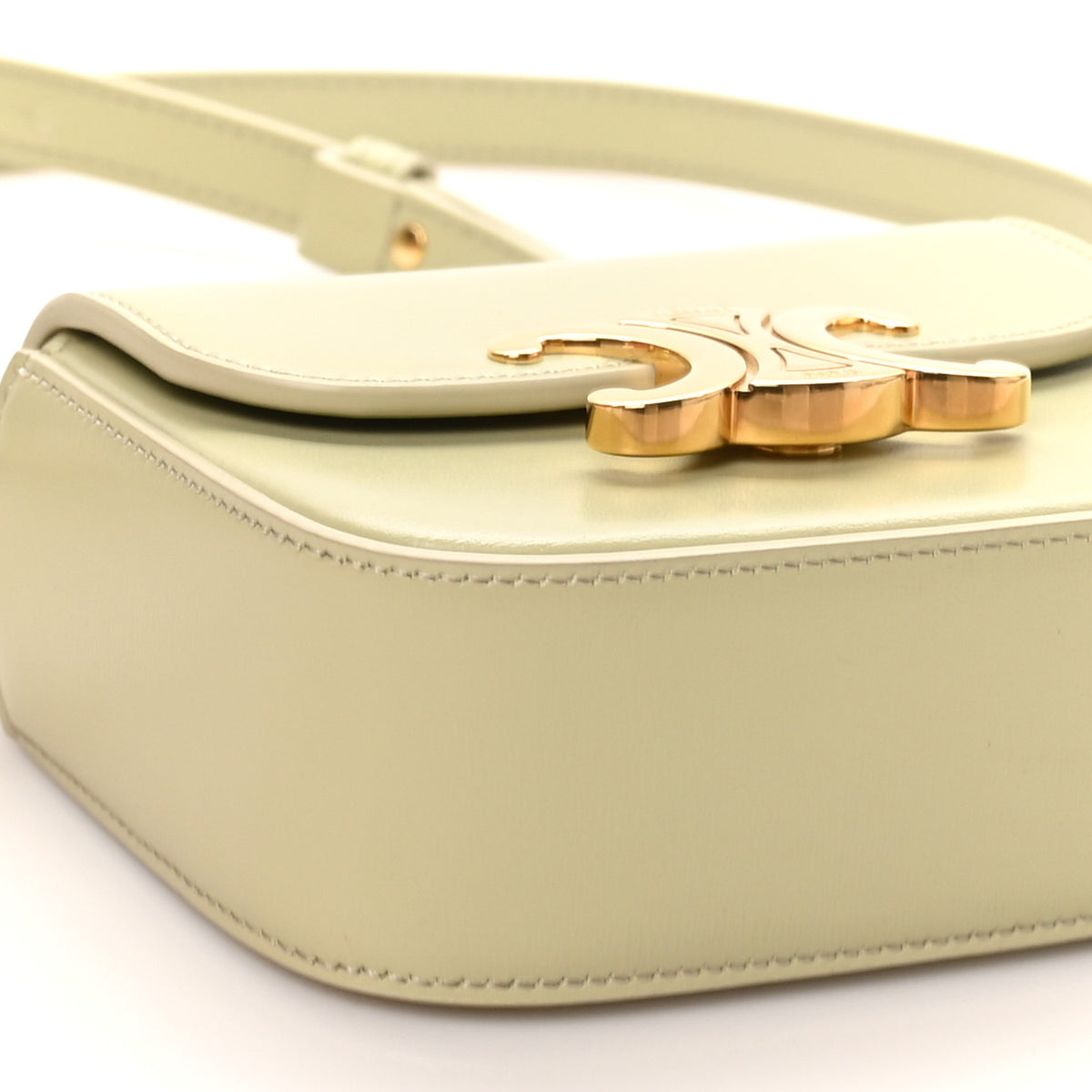 Shiny Calfskin Mini Triomphe Almond Green