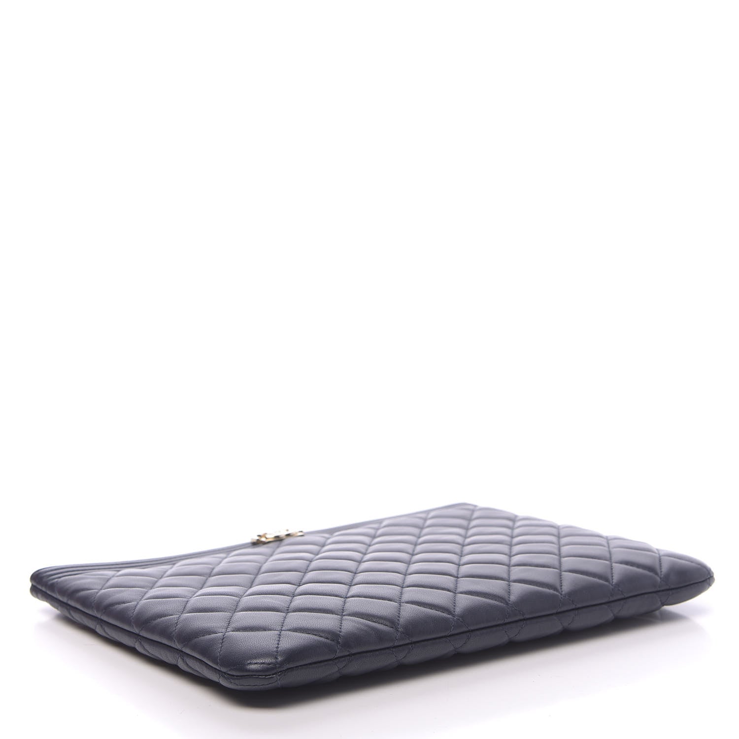Chanel Lambskin Quilted Medium Boy Cosmetic Case Navy 4 of 9
