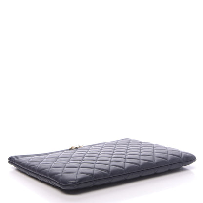 Chanel Lambskin Quilted Medium Boy Cosmetic Case Navy 4 of 9