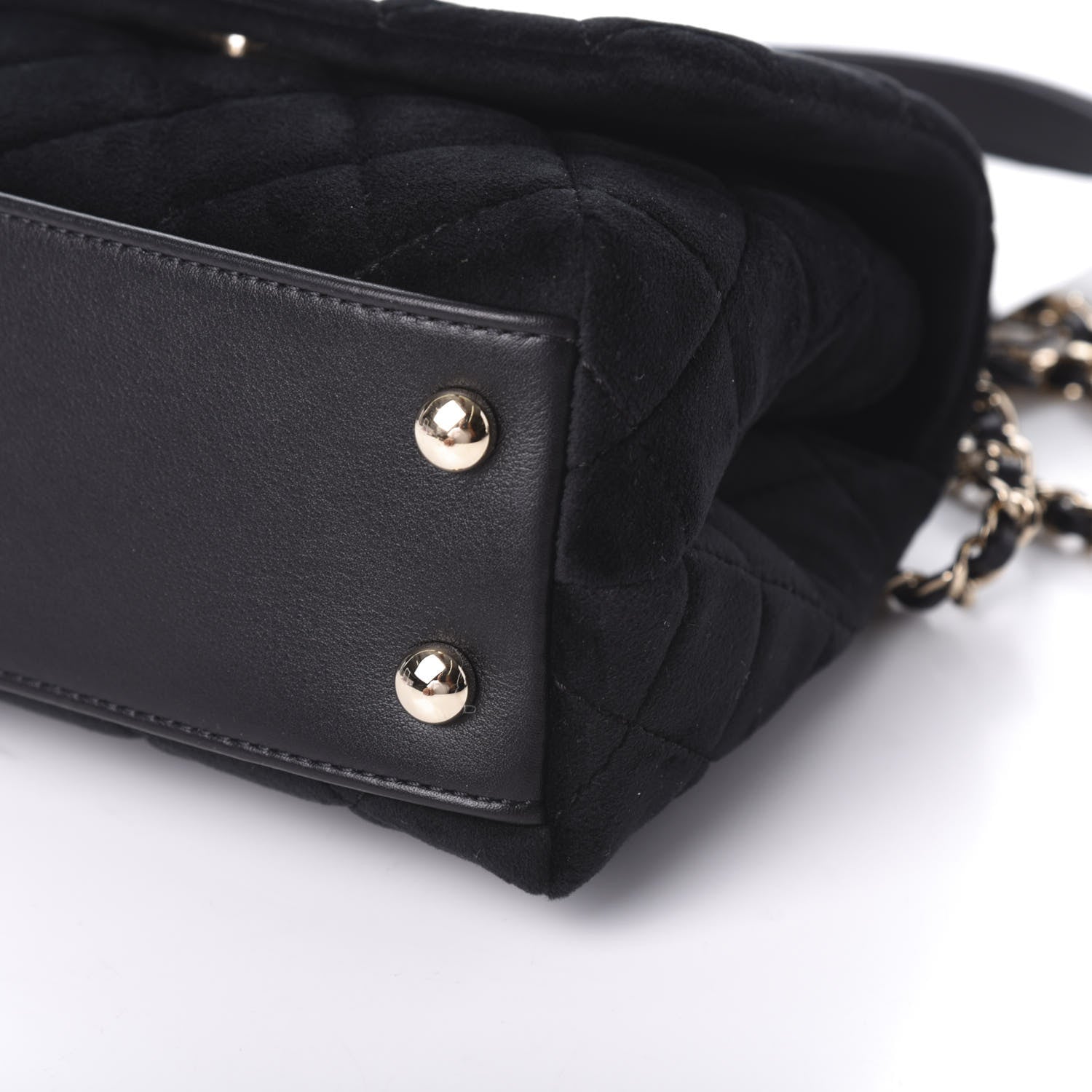 Chanel Velvet Crystal Quilted Extra Mini Coco Handle Flap Black 10 of 10