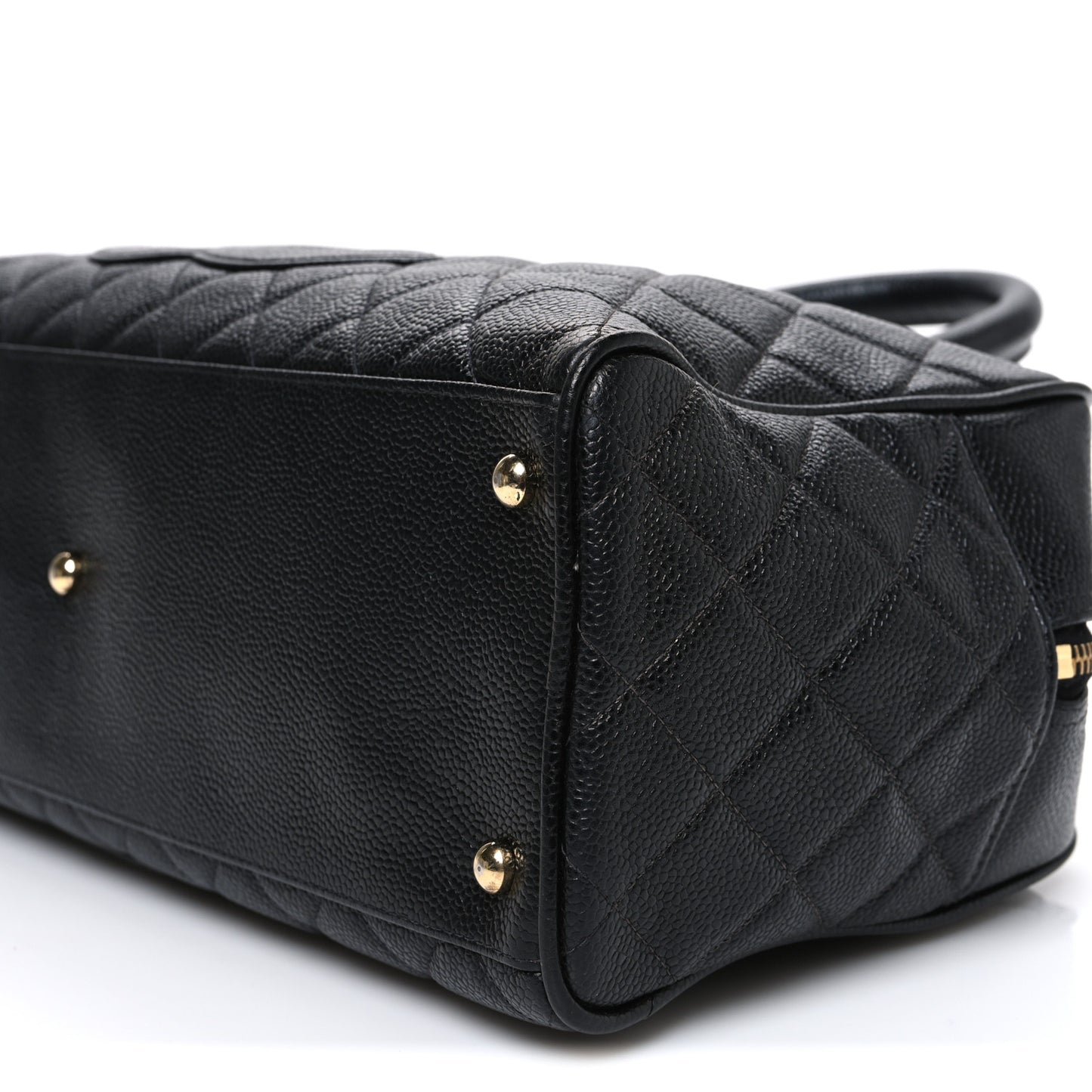 Caviar Quilted Large Bowler Black