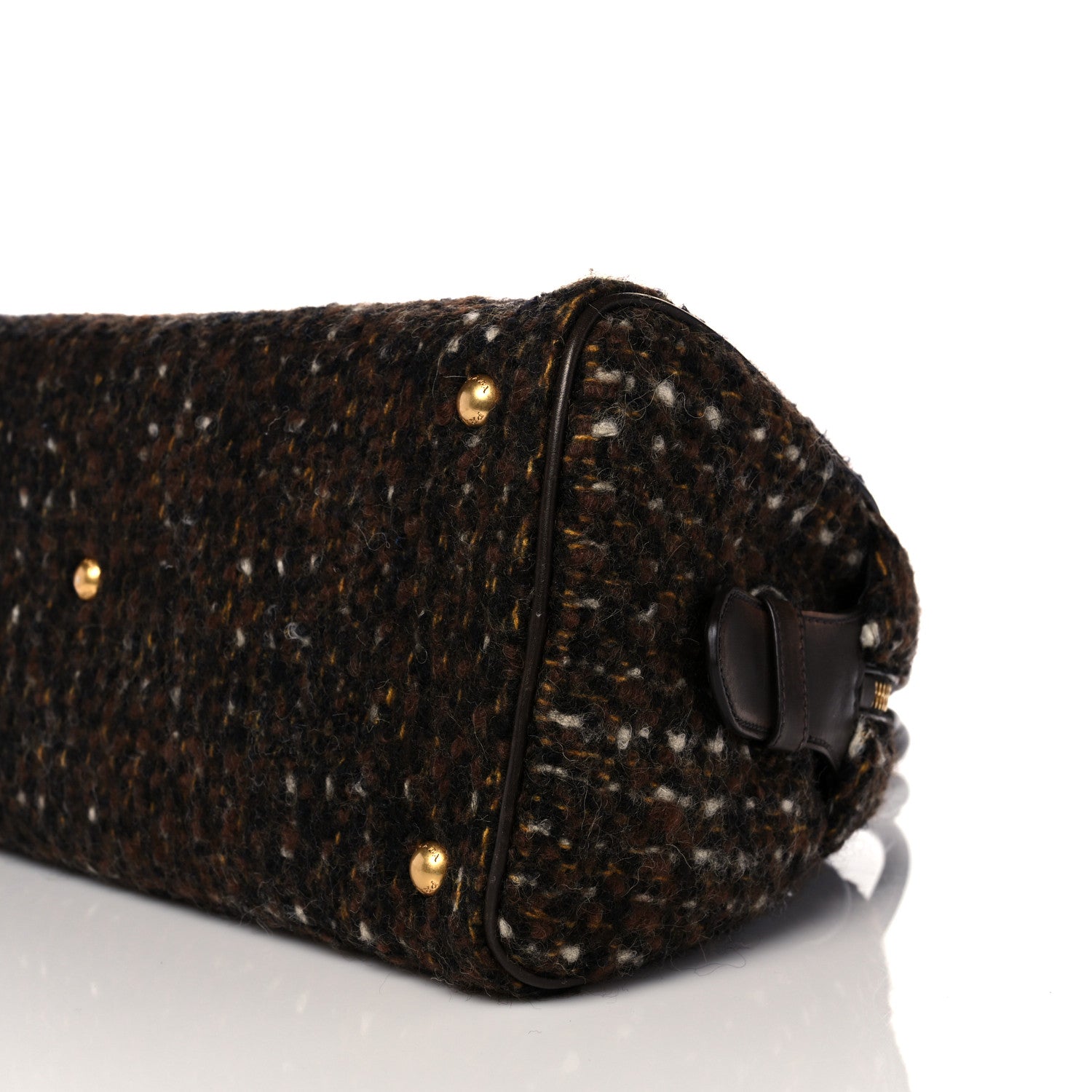 Prada Tessuto Tweed Vitello Bowling Bag Cacao Knicker 9 of 22