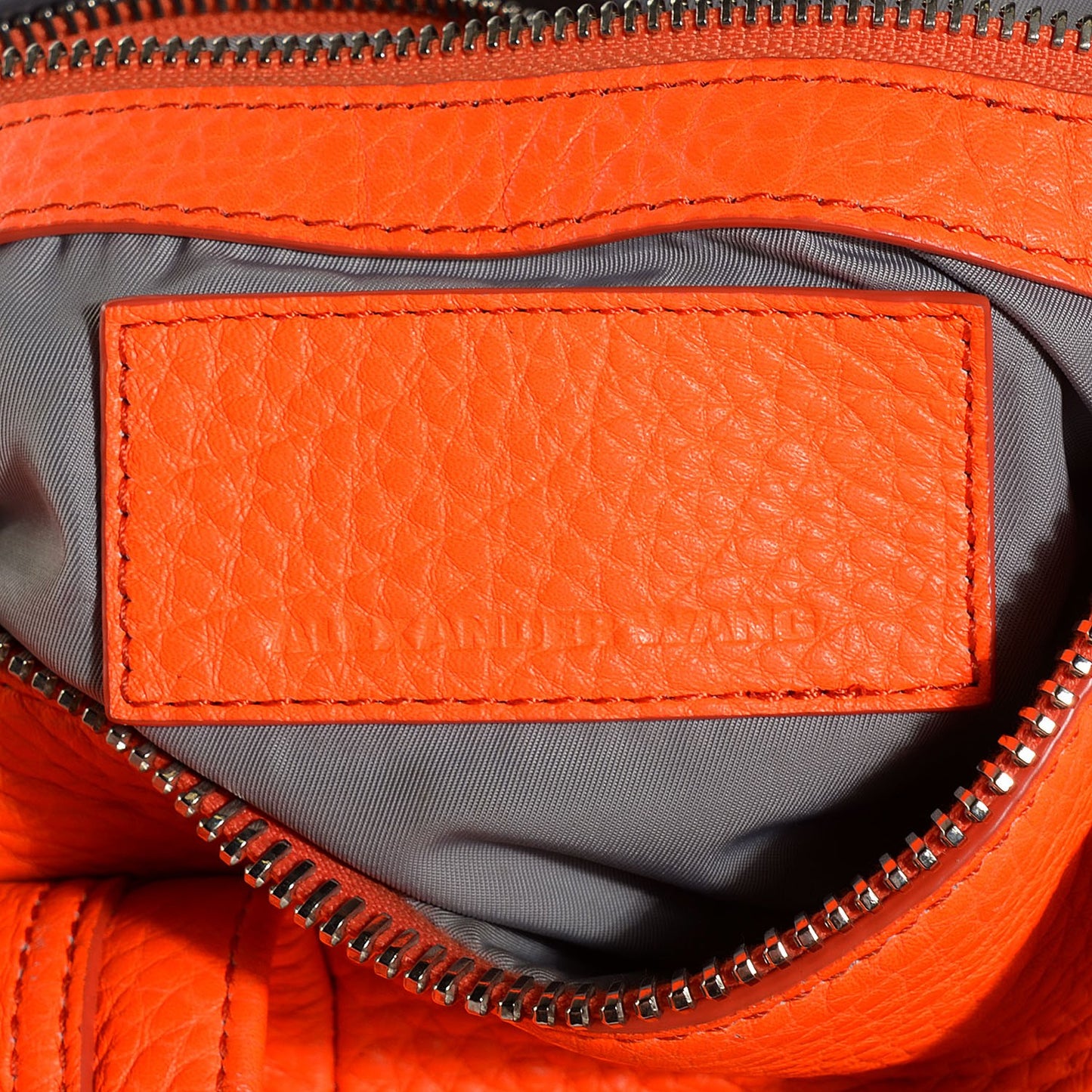 Pebbled Lambskin Rocco Flame Rhodium Hardware