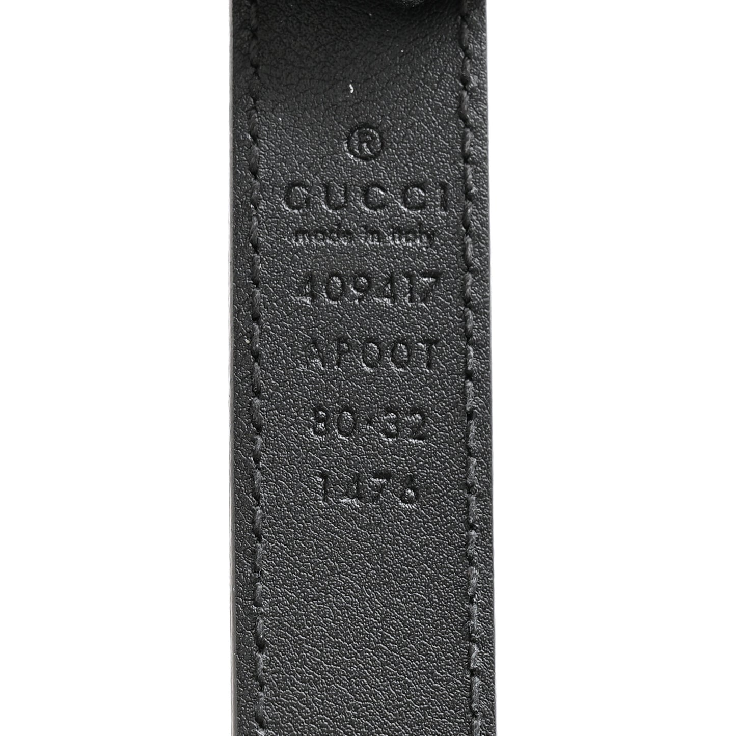 Calfskin Double G 20mm Belt 80 32 Black