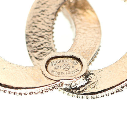 Chanel Crystal Pearl CC Earrings Gold 4 of 5