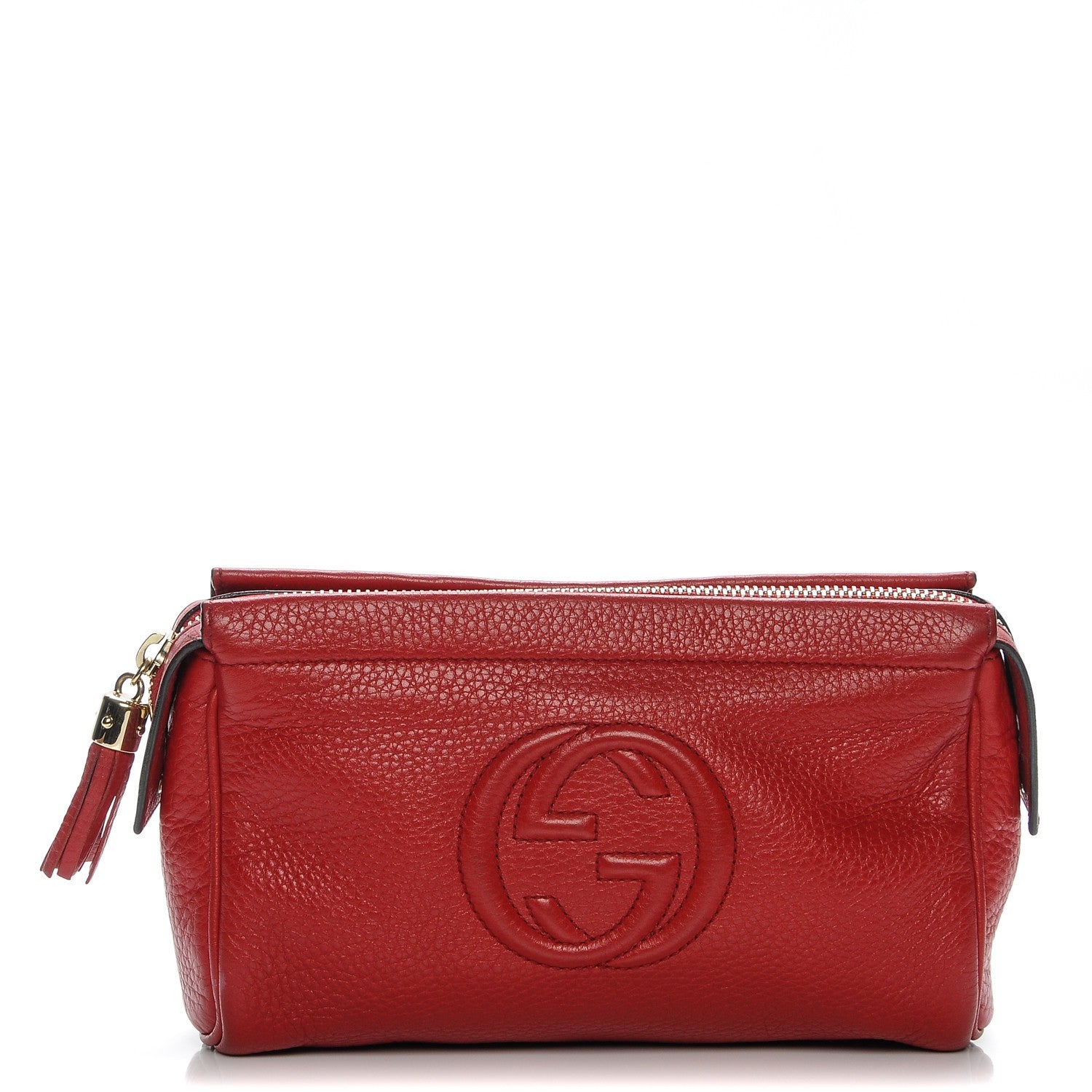 Gucci Pebbled Calfskin Soho Cosmetic Case Tabasco Red 1 of 8