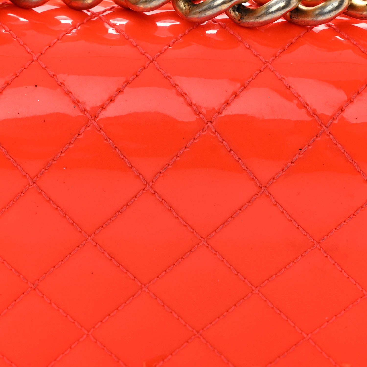 Chanel Patent Calfskin Quilted Small Boy Flap Orange 25 of 25