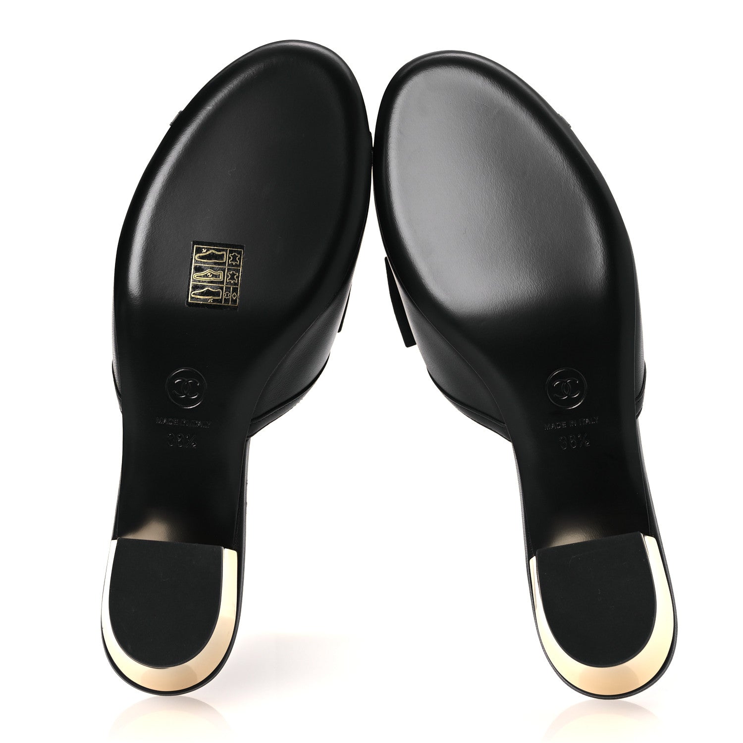Chanel Lambskin CC Mules 38.5 Black 7 of 11