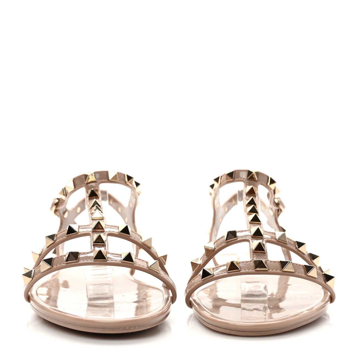 PVC Jelly Rockstud Caged Sandals 38 Poudre