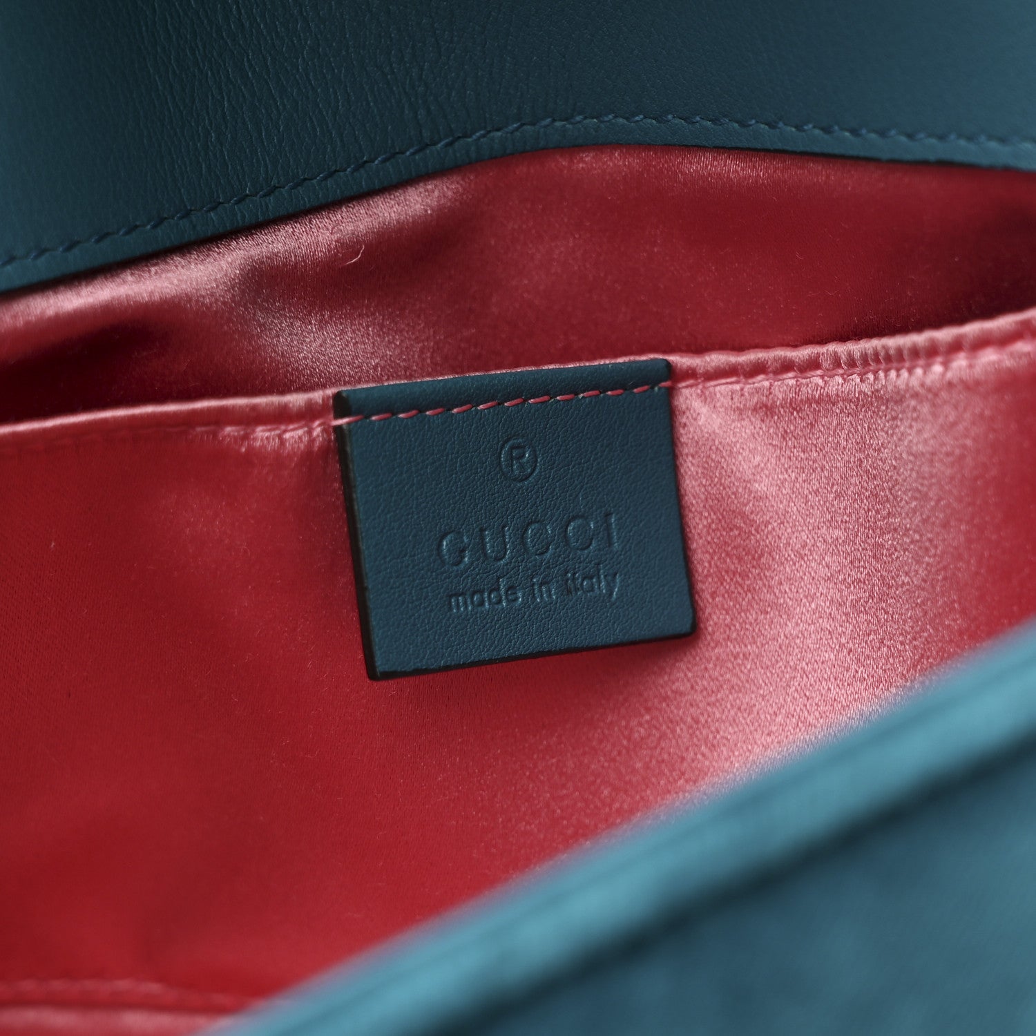 Gucci Velvet Matelasse Mini GG Marmont Shoulder Bag Pavone Cyan 6 of 10