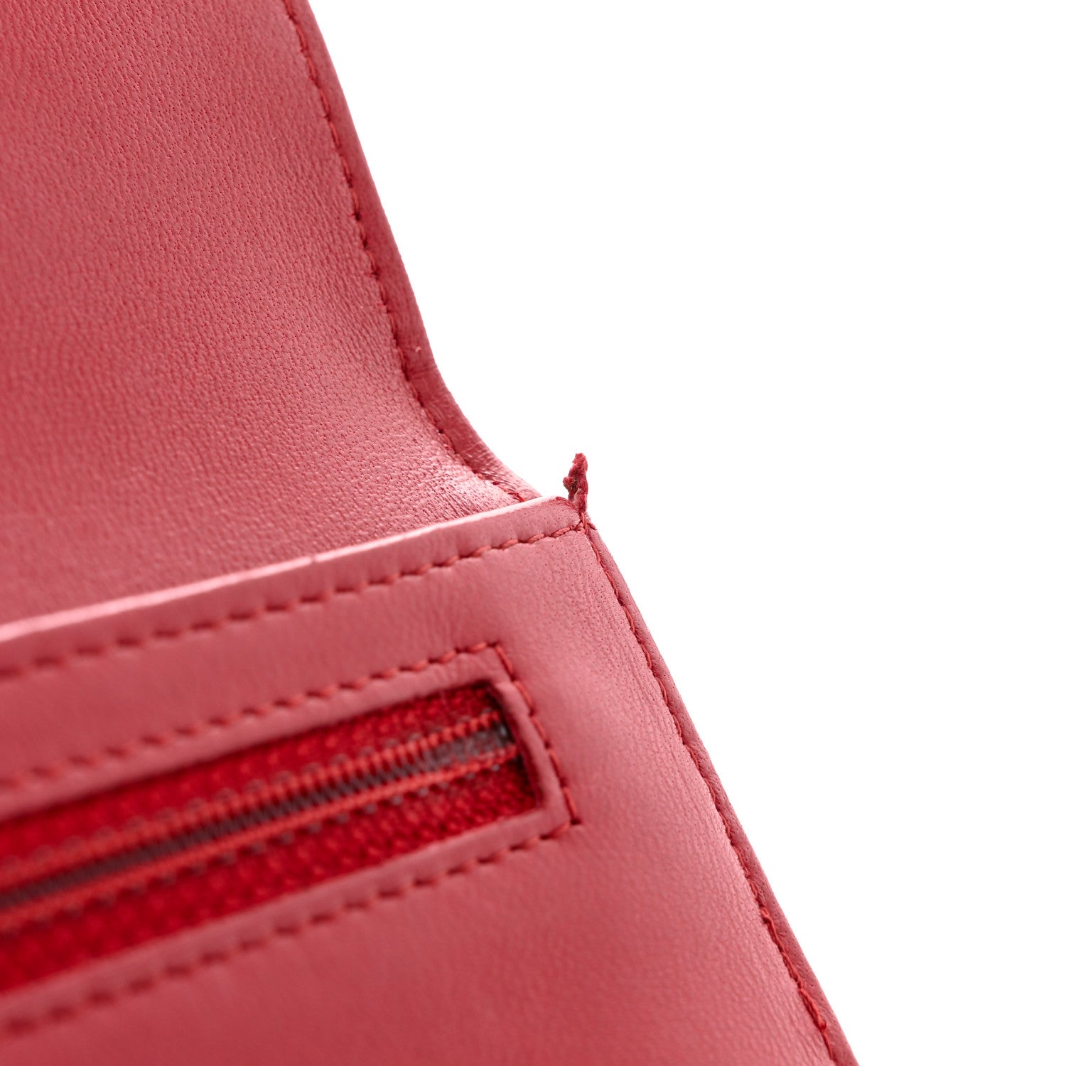 Chanel Lambskin Camellia Embossed Flap Wallet Red 8 of 11