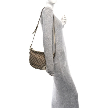 Gucci Monogram Medium New Britt Half Moon Hobo White 2 of 10