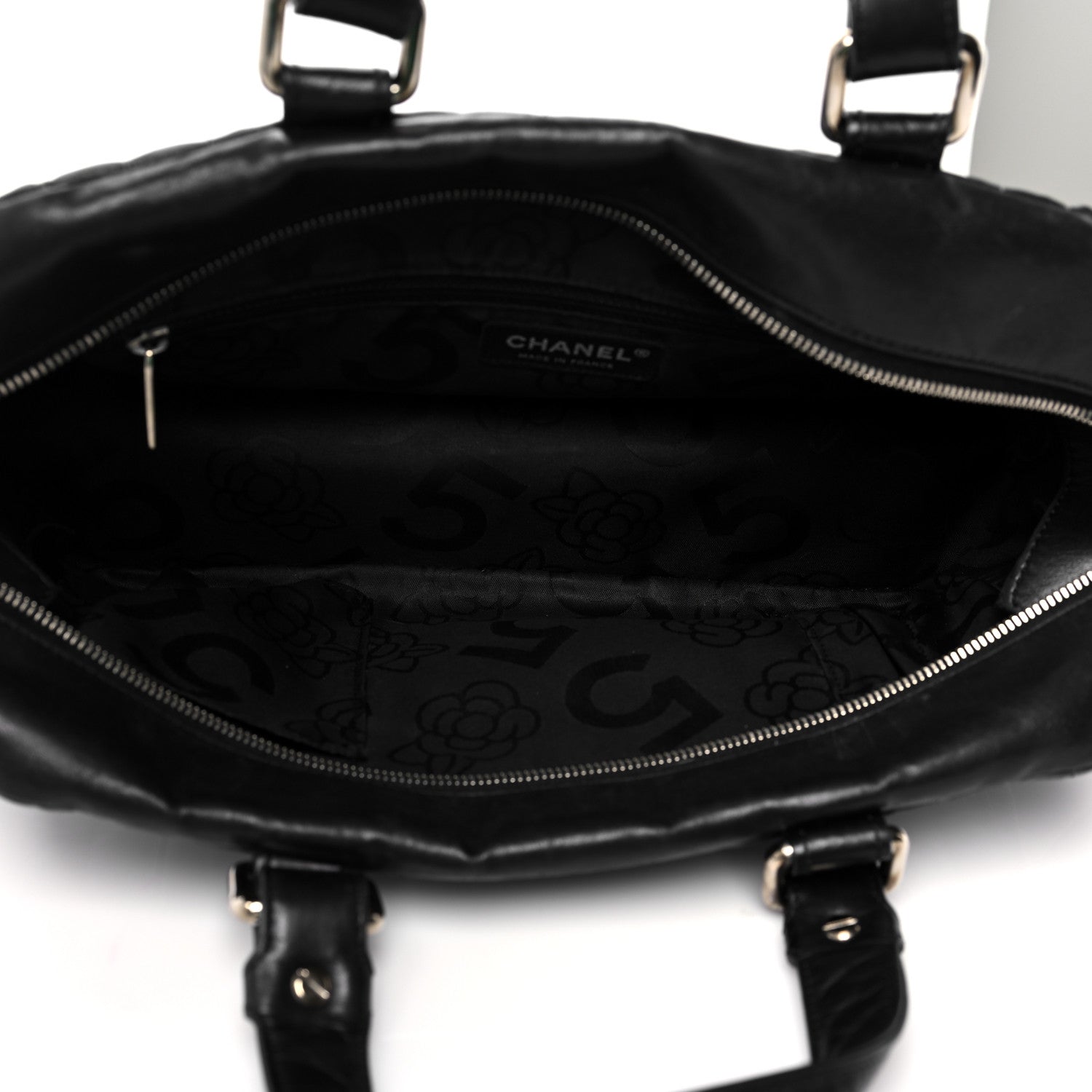 Chanel Lambskin Vertical Quilted Mademoiselle Satchel Black 5 of 13