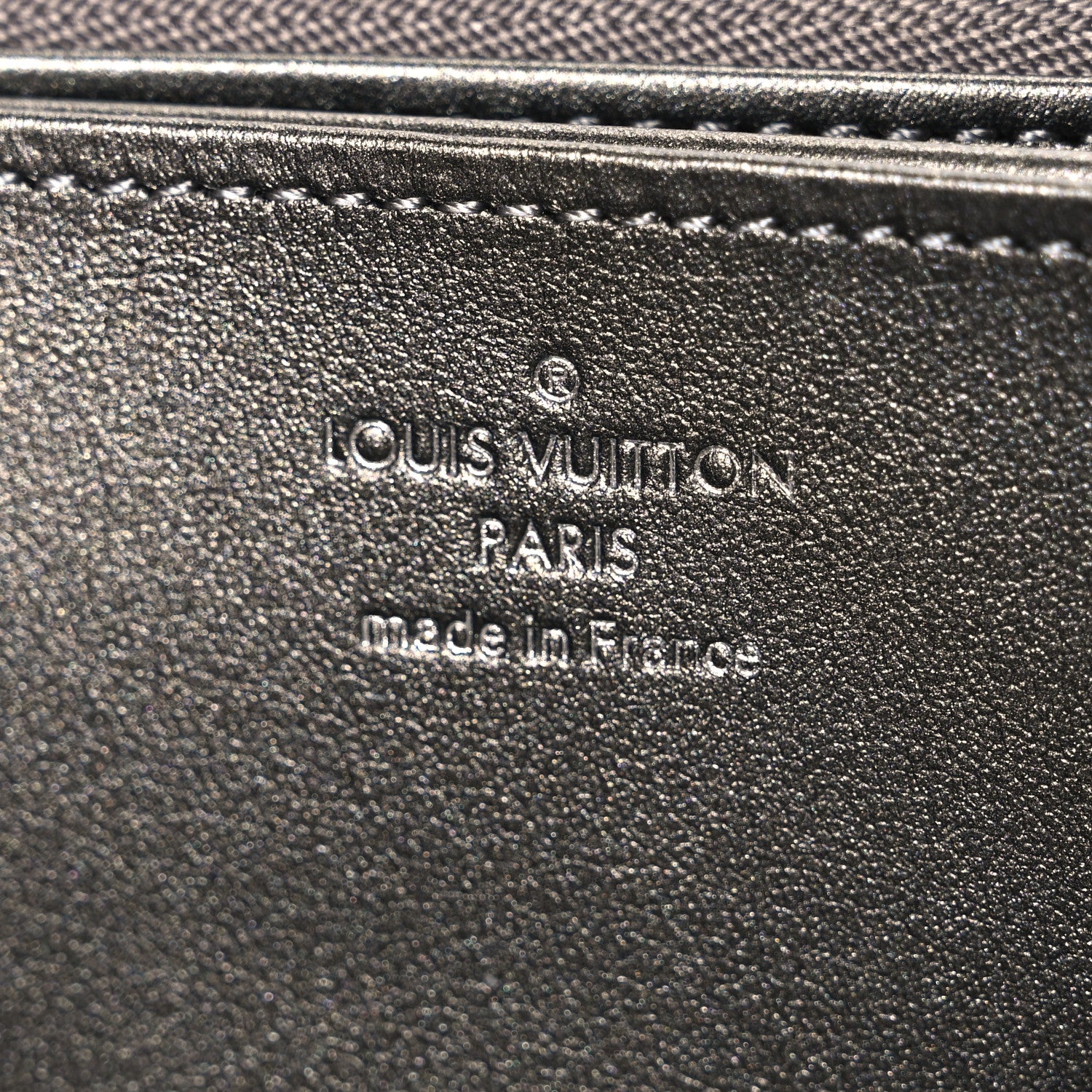 Louis Vuitton Lambskin Embossed Monogram Coussin Zippy Wallet Anthracite 6 of 6