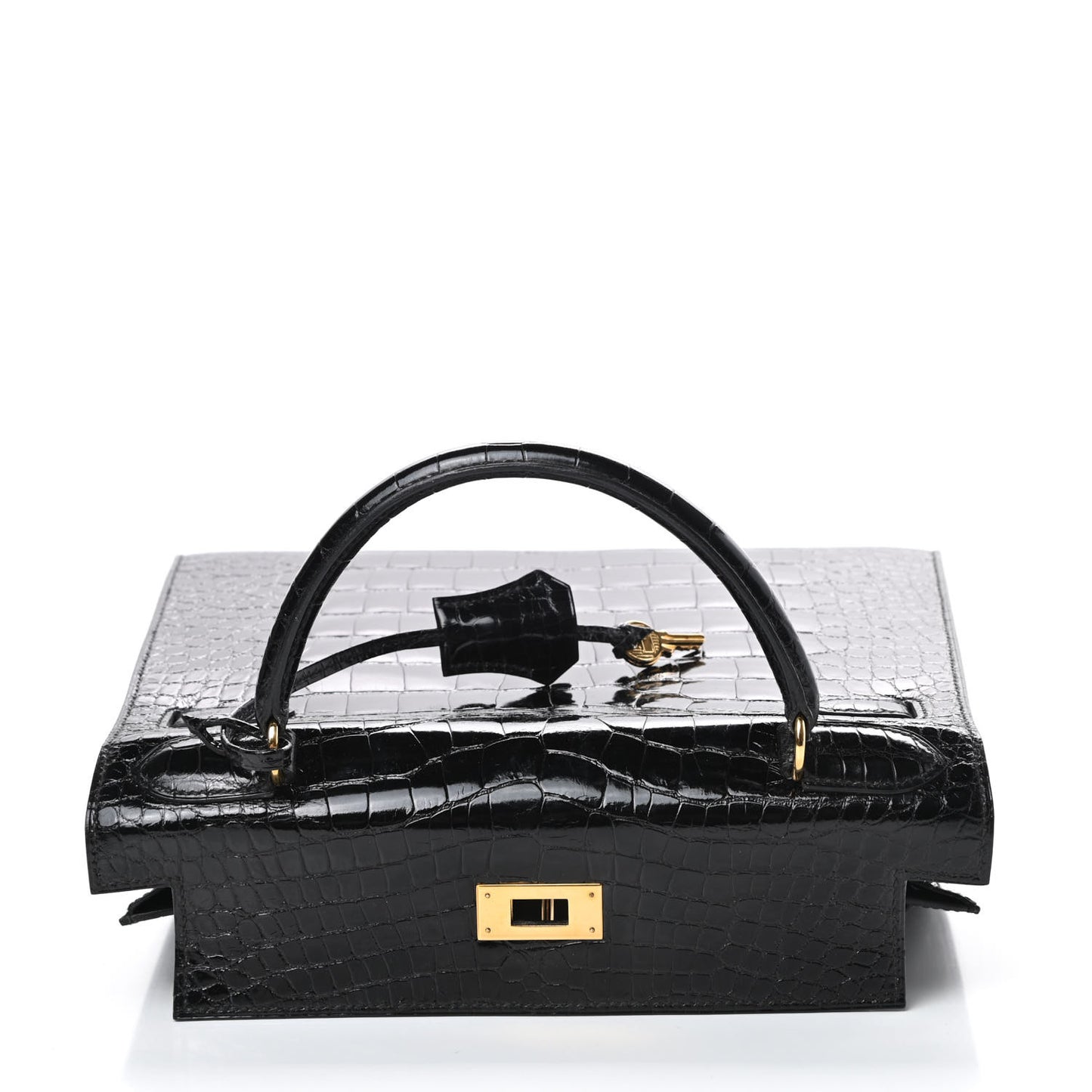 Shiny Alligator Kelly Sellier 28 Black