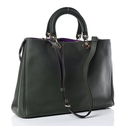 Christian Dior Calfskin Large Diorissimo Tote Dark Green 3 of 14