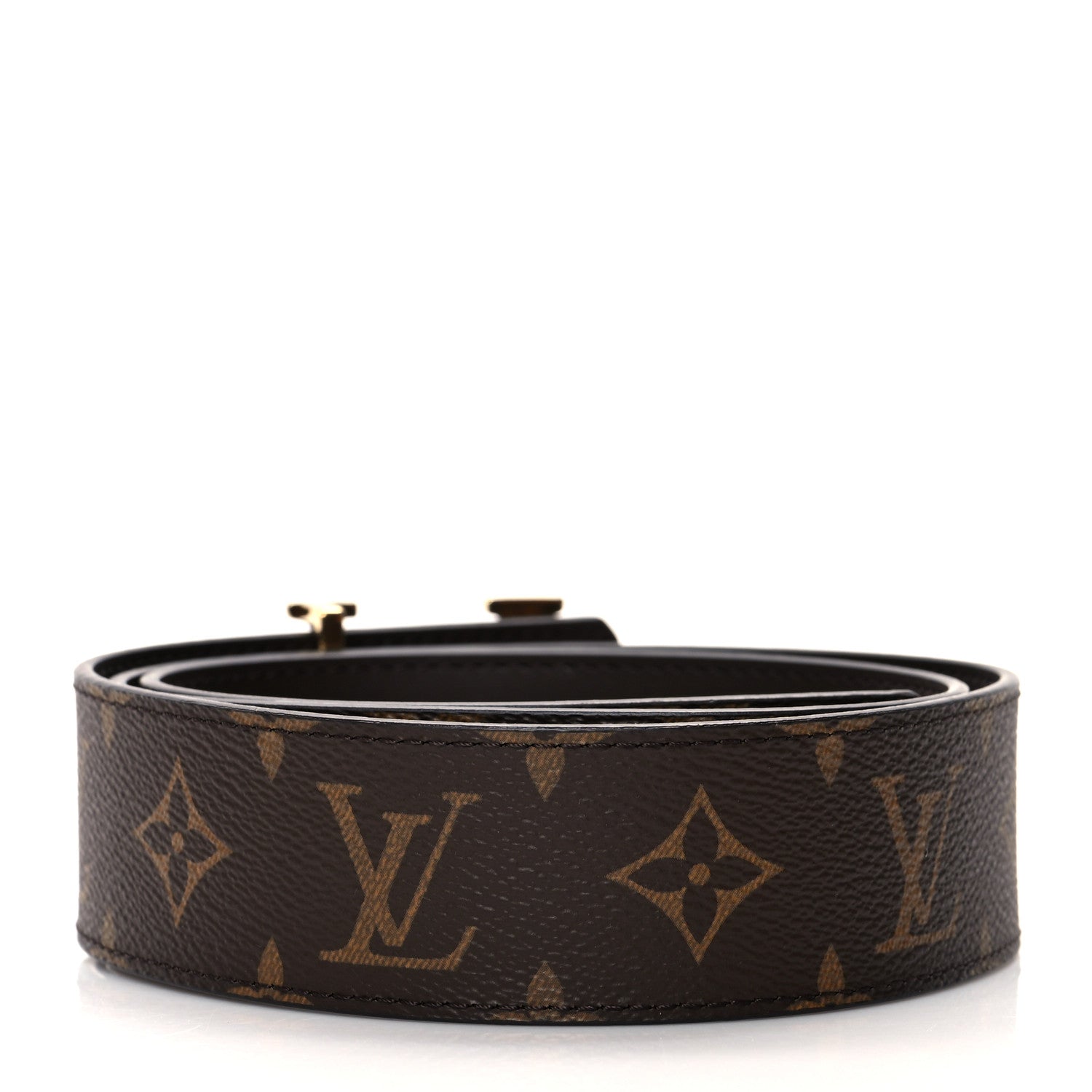 Louis Vuitton Monogram Calfskin 40mm LV Initiales Reversible Belt 80 32 Black 2 of 5