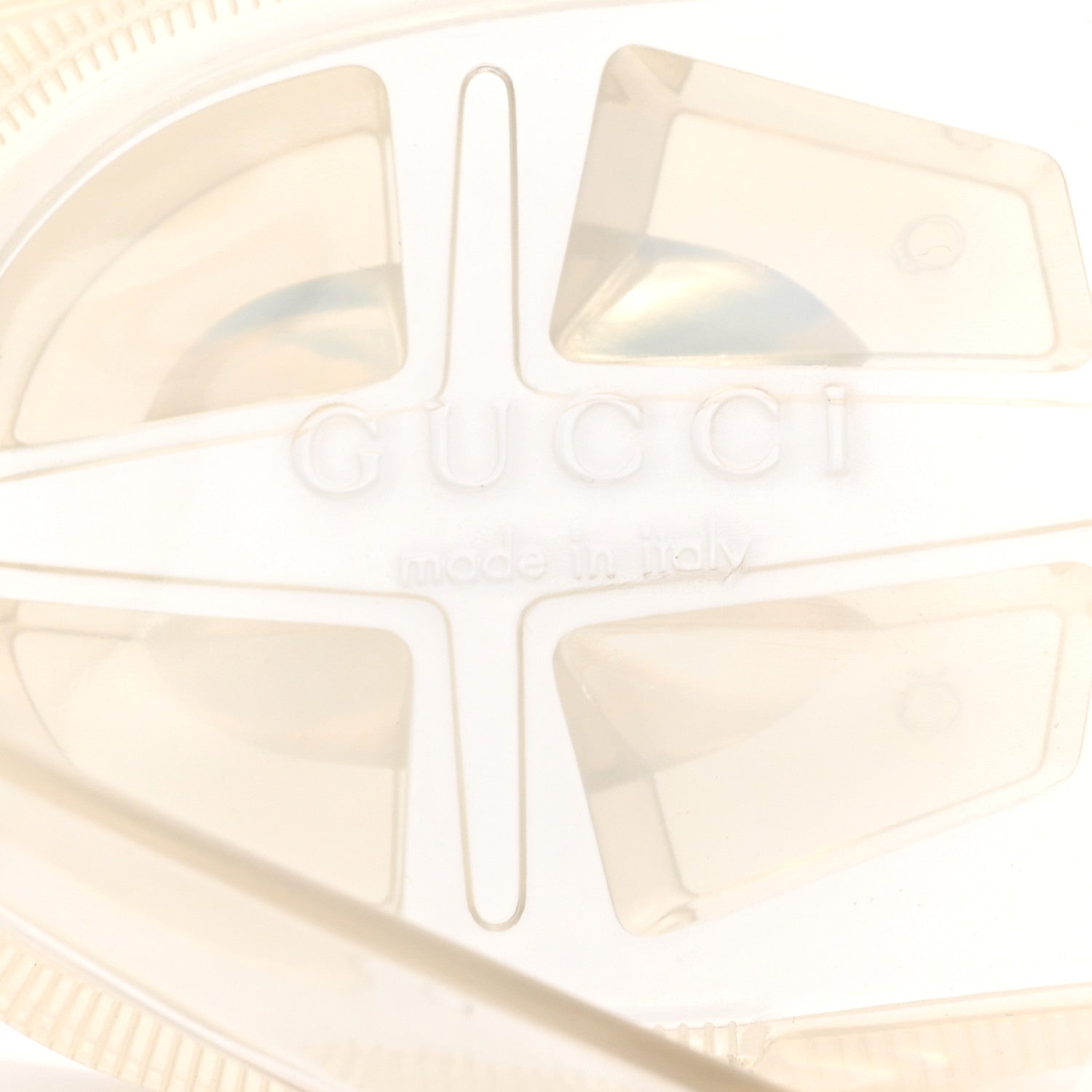 Gucci Shiny Rubber Double G Buckle Strap Sandals 38 Transparent 9 of 10