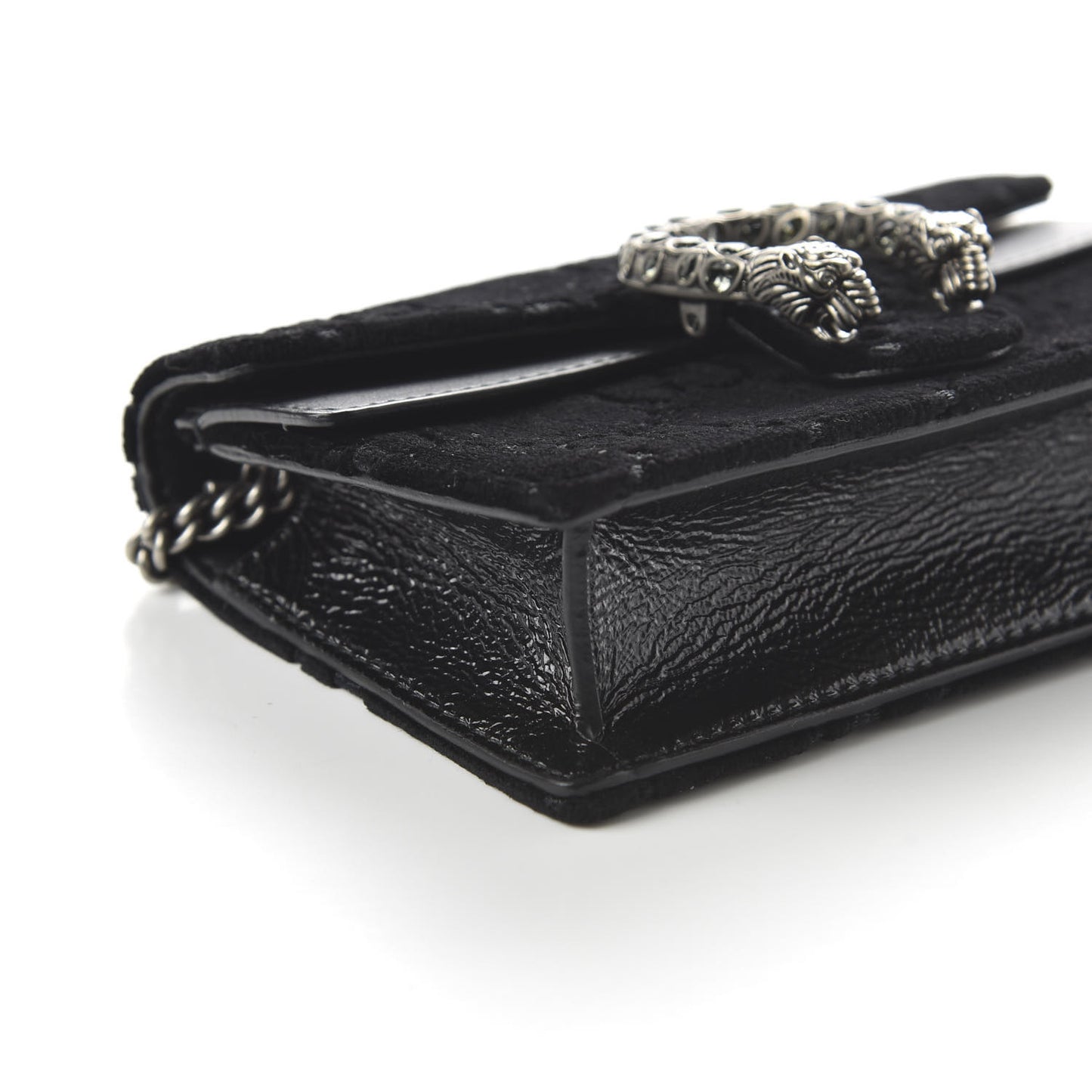 Velvet GG Monogram Super Mini Dionysus Shoulder Bag Black