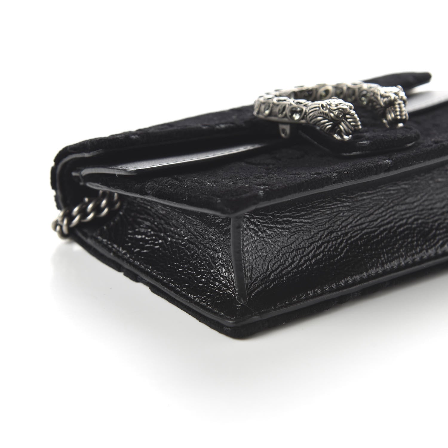 Gucci Velvet GG Monogram Super Mini Dionysus Shoulder Bag Black 6 of 10