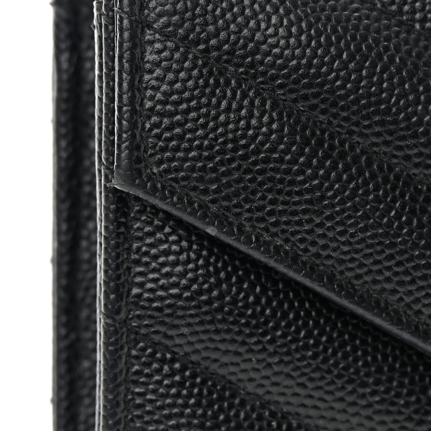 Grain De Poudre Matelasse Chevron Monogram Flap Wallet Black