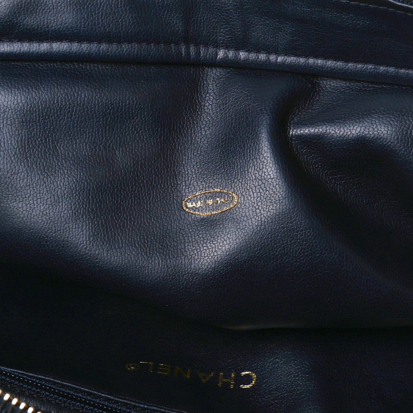 Lambskin Quilted Tote Navy