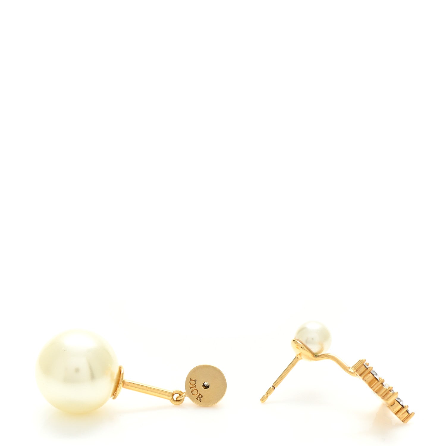 Christian Dior Pearl Crystal My ABCDior Tribales Etoile Earring Gold 3 of 4