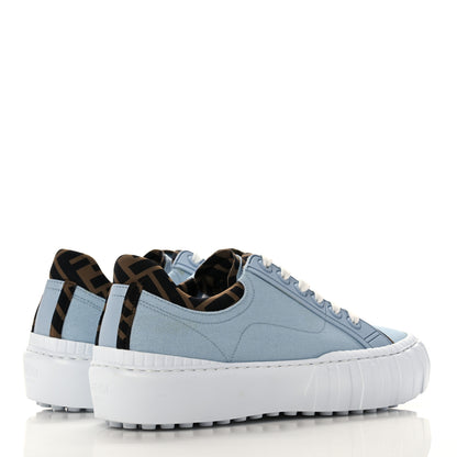 Fendi Canvas Lycra TPU FF Womens Fendi Force Low Top Sneakers 38 Sky Tobacco Black 4 of 10