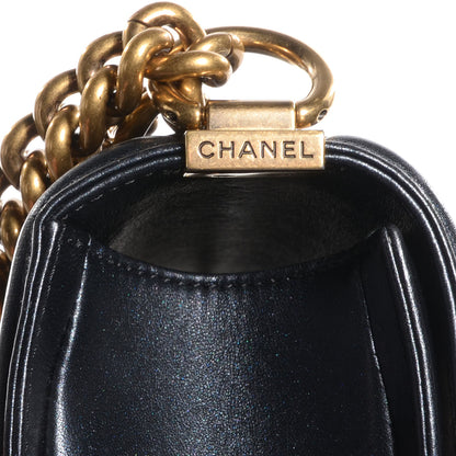 Chanel Metallic Calfskin Quilted Large Boy Flap Black 8 of 10