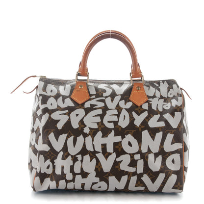 Louis Vuitton Monogram Graffiti Speedy 30 Silver 1 of 11