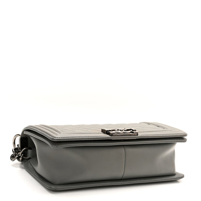 Chanel Lambskin Quilted Medium Boy Flap Grey 4 of 13