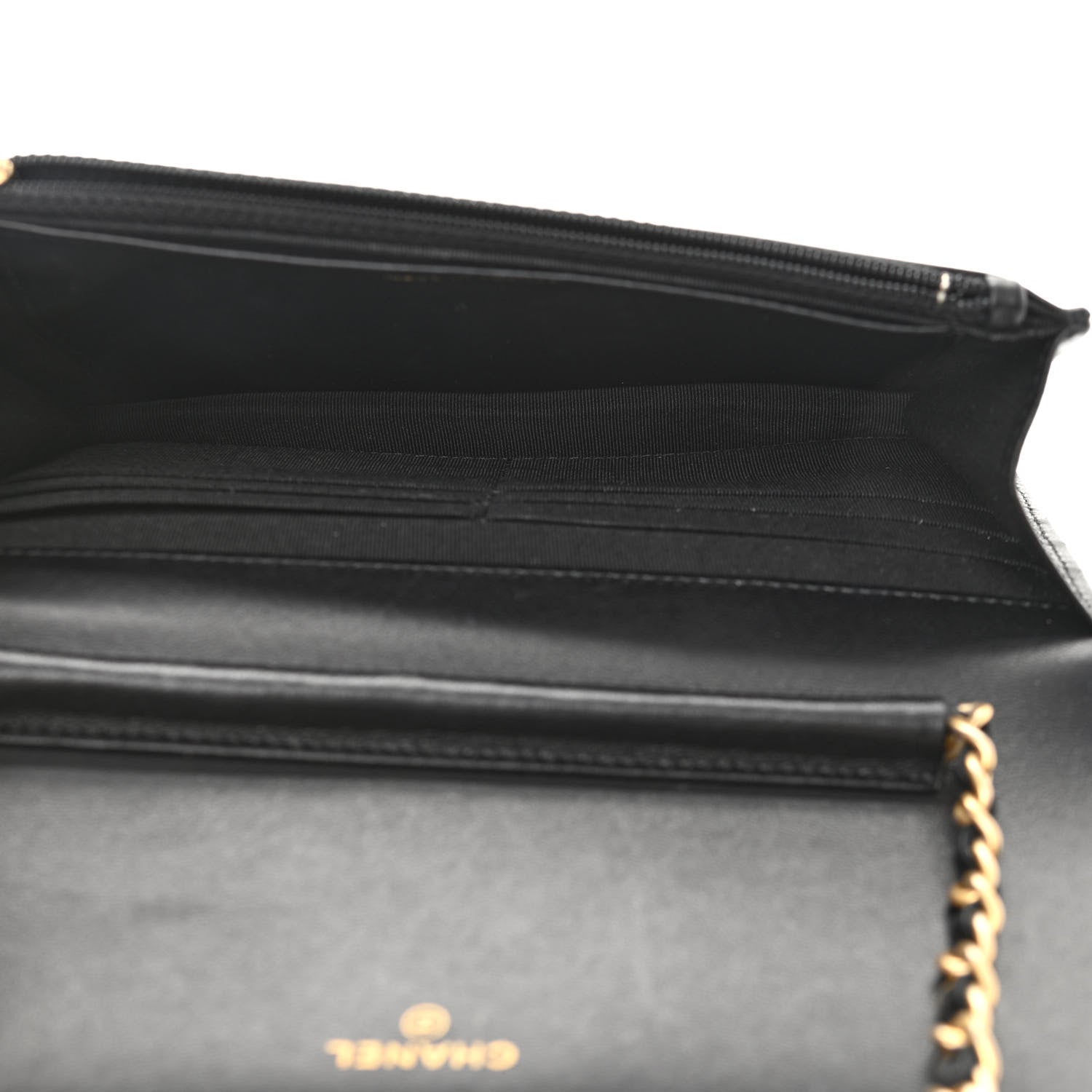 Chanel Lambskin Pyramid Wallet On Chain WOC Black 5 of 14