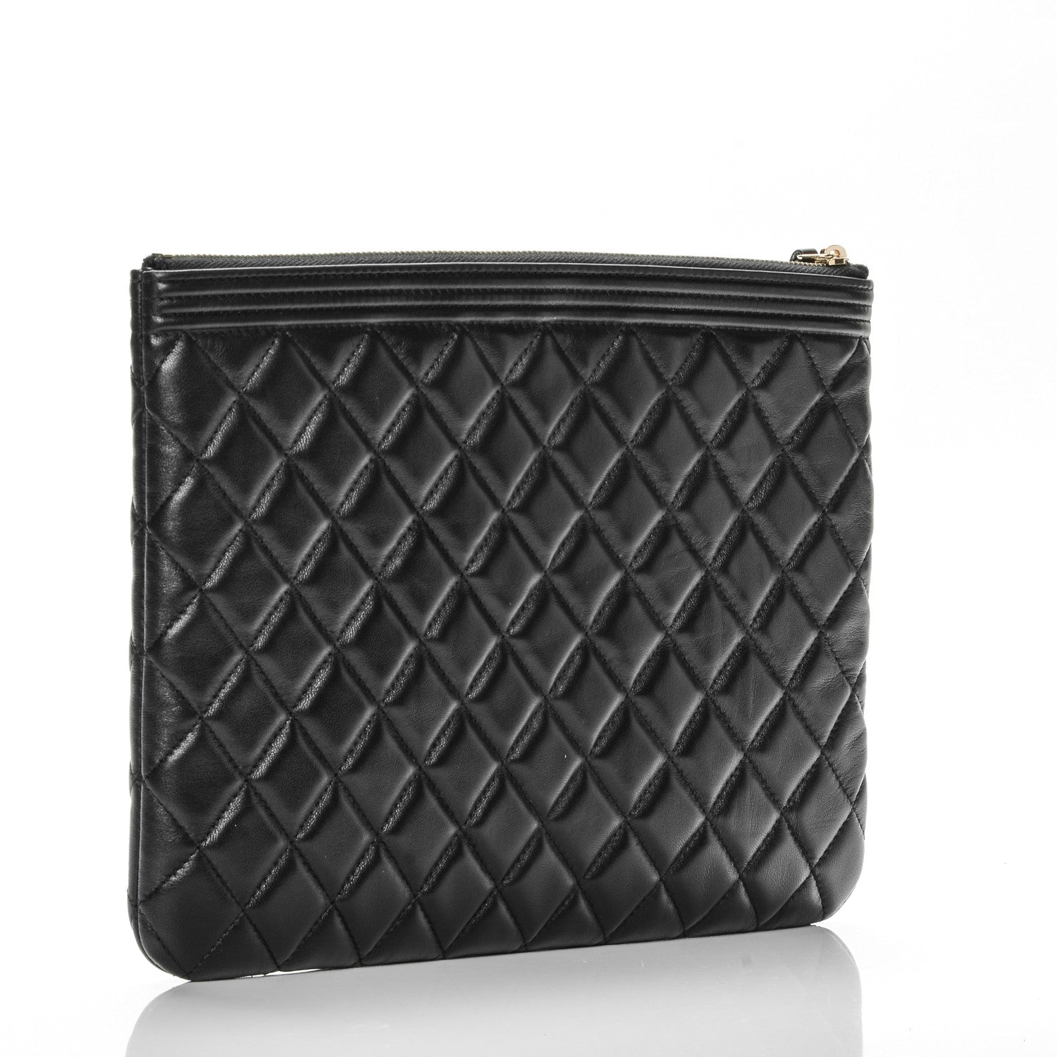 Chanel Lambskin Quilted Medium Boy Cosmetic Case Black 3 of 7