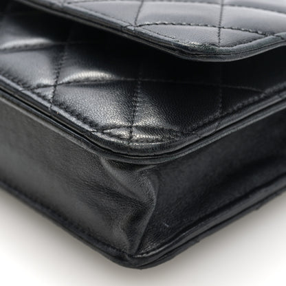 Chanel Lambskin Quilted CC Pearl Crush Wallet on Chain WOC Black 9 of 9